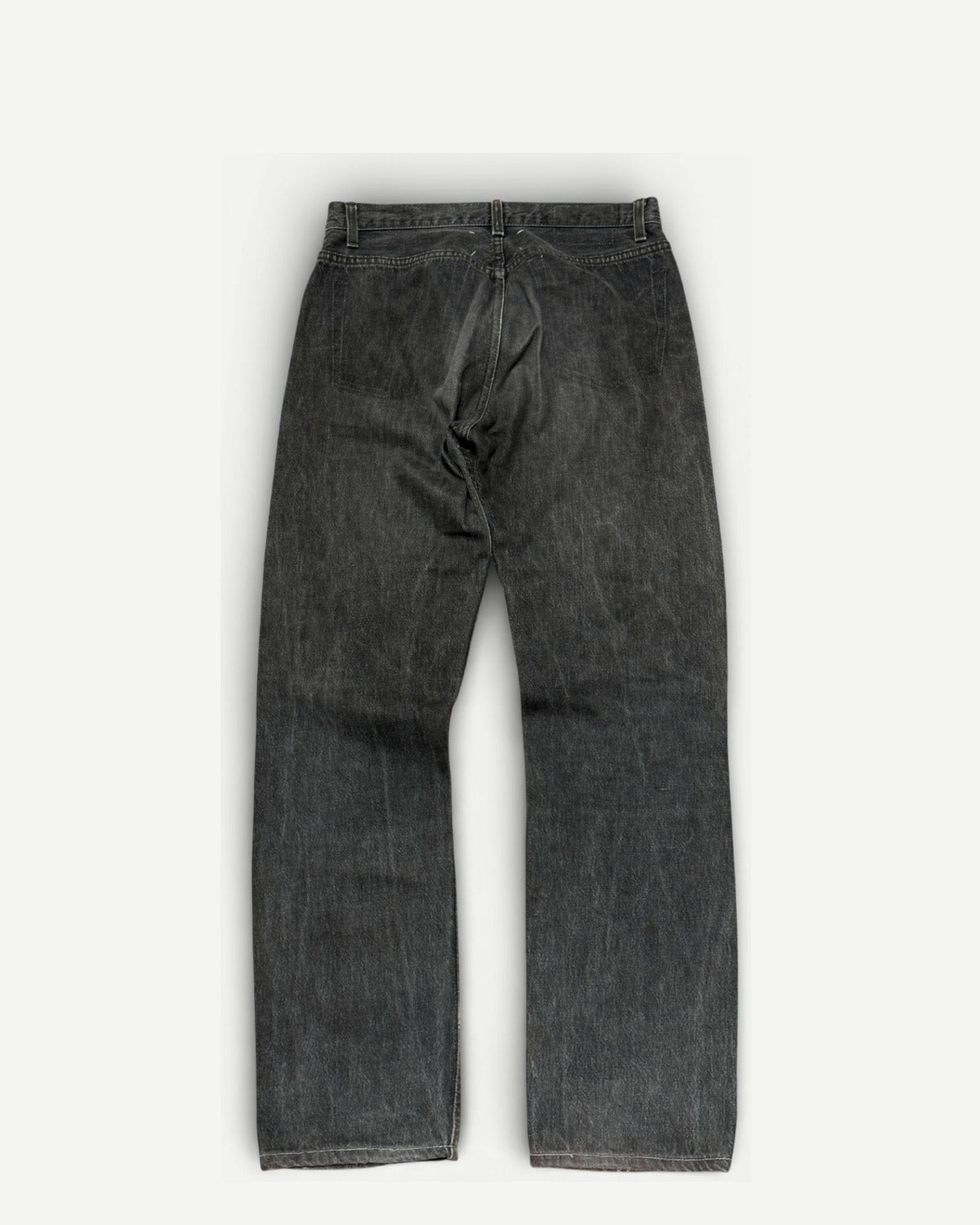 Maison Martin Margiela SS02 Artisanal Reconstructed Leather Patch Grey Denim