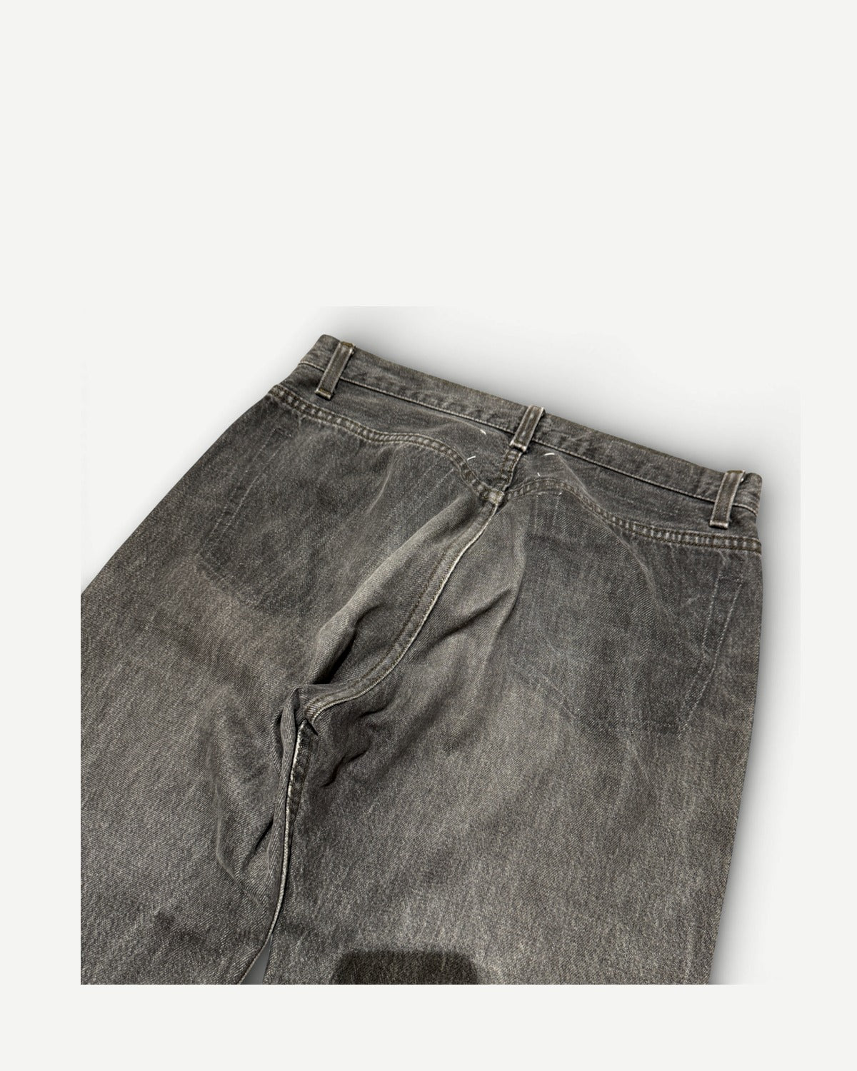Maison Martin Margiela SS02 Artisanal Reconstructed Leather Patch Grey Denim