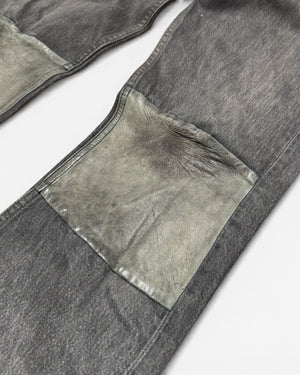 Maison Martin Margiela SS02 Artisanal Reconstructed Leather Patch Grey Denim