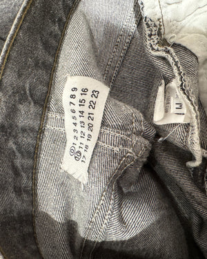 Maison Martin Margiela SS02 Artisanal Reconstructed Leather Patch Grey Denim