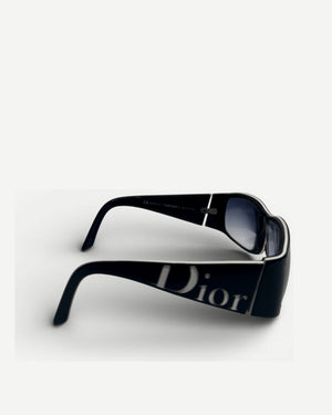 Christian Dior 2000s by John Galliano Black Your Dior 2 Logo Sunglasses