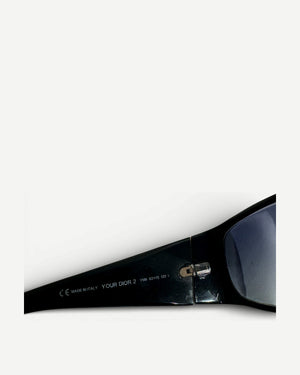 Christian Dior 2000s by John Galliano Black Your Dior 2 Logo Sunglasses