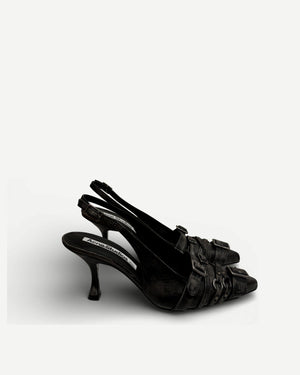 Acne Studios Distressed Belted Slingback Heels