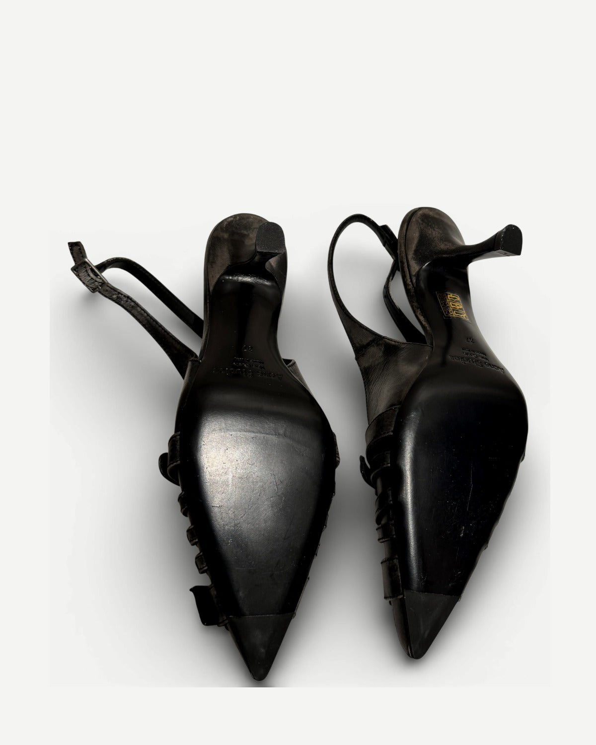 Acne Studios Distressed Belted Slingback Heels