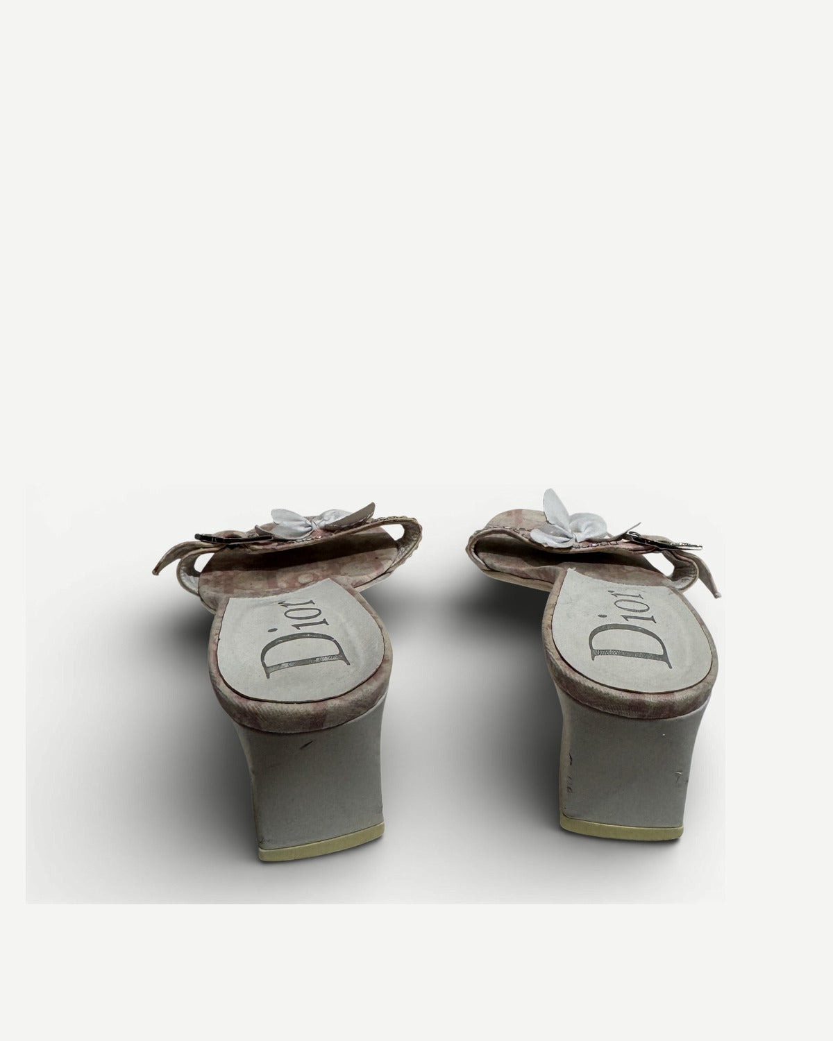 Christian Dior SS04 by John Galliano Diorissimo Floral Crystal Embellished Mules