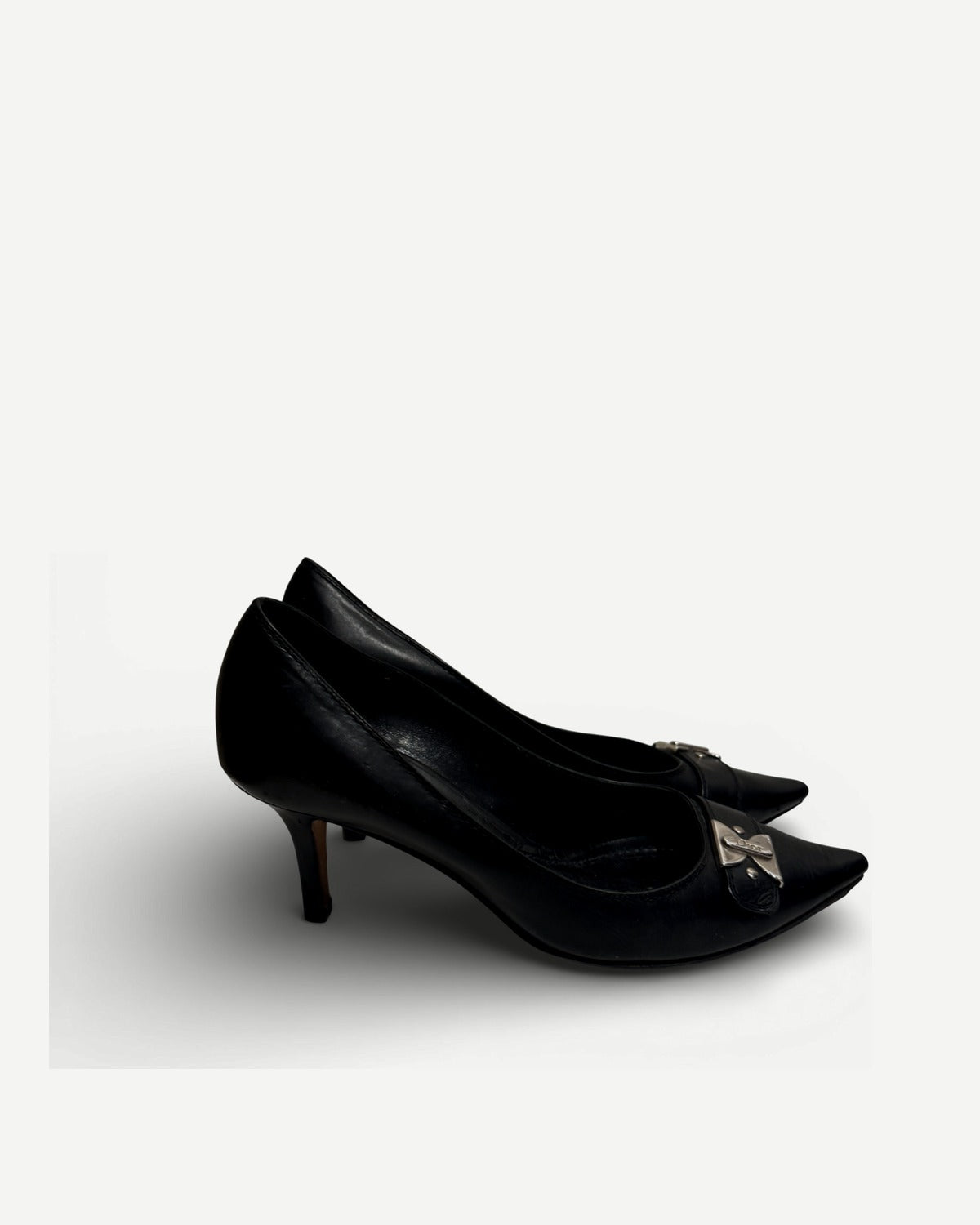Christian Dior by John Galliano 2000s Metal Clasp Leather Heels