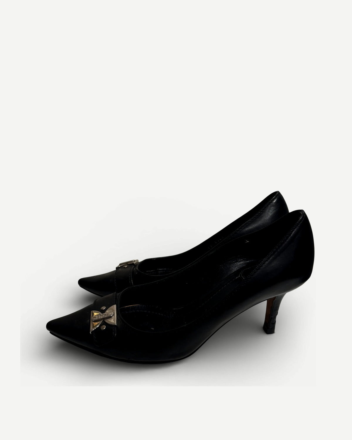 Christian Dior by John Galliano 2000s Metal Clasp Leather Heels