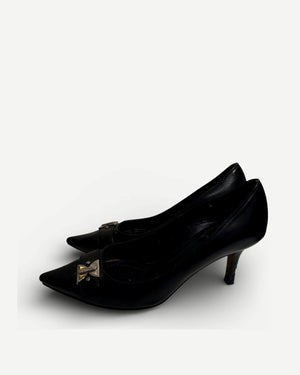 Christian Dior by John Galliano 2000s Metal Clasp Leather Heels