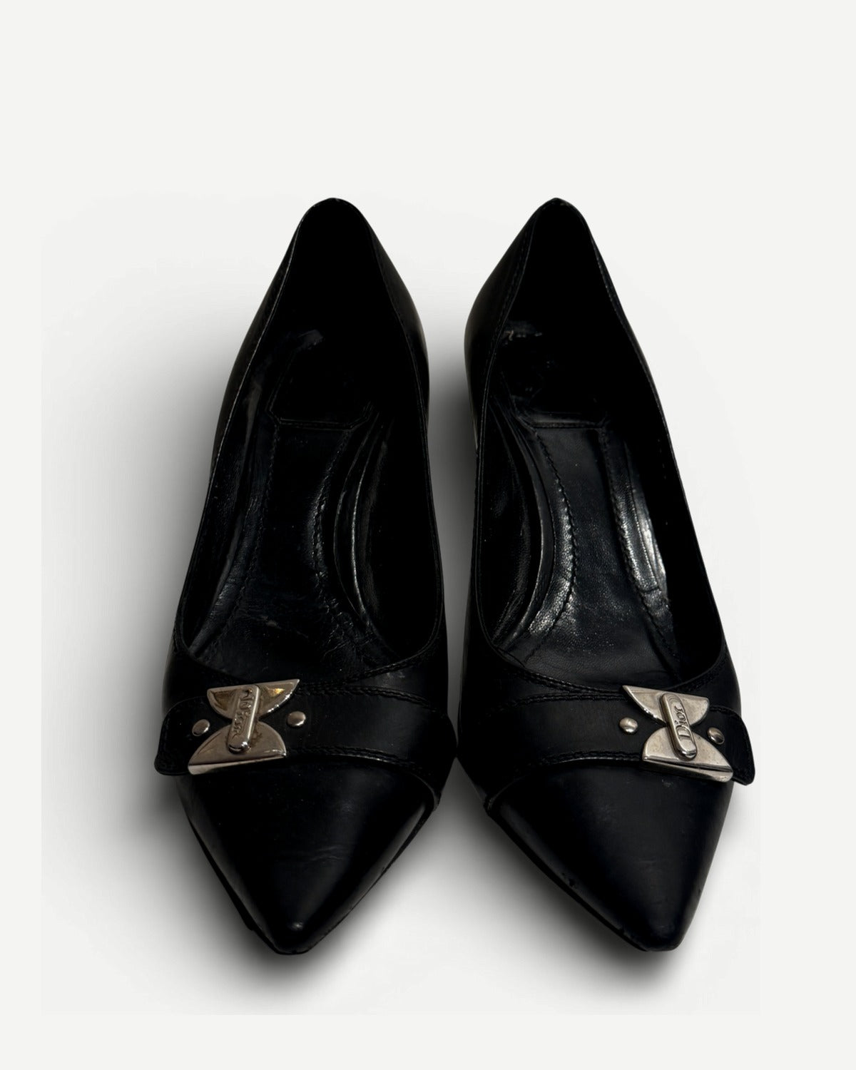 Christian Dior by John Galliano 2000s Metal Clasp Leather Heels