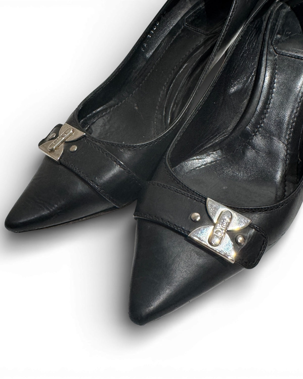 Christian Dior by John Galliano 2000s Metal Clasp Leather Heels