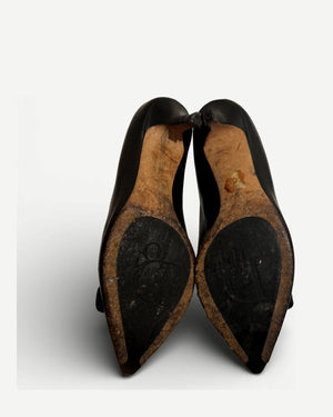 Christian Dior by John Galliano 2000s Metal Clasp Leather Heels