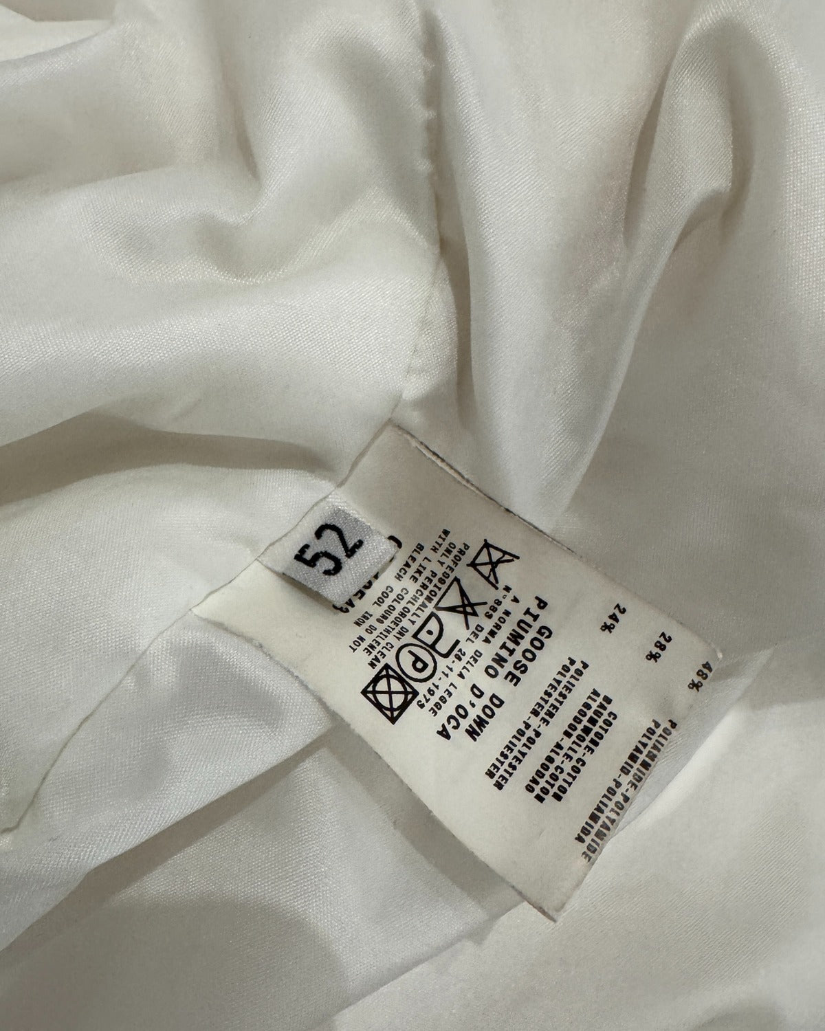 Helmut Lang AW98 White Hooded Down Parka