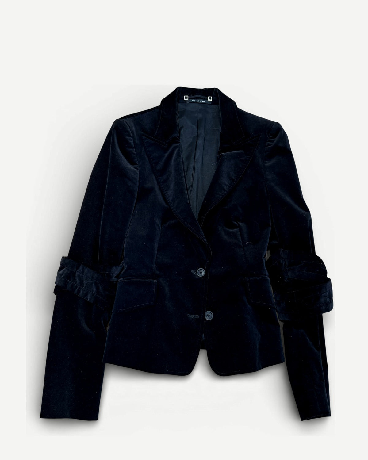 Gucci AW04 by Tom Ford Elbow Strap Black Velvet Jacket