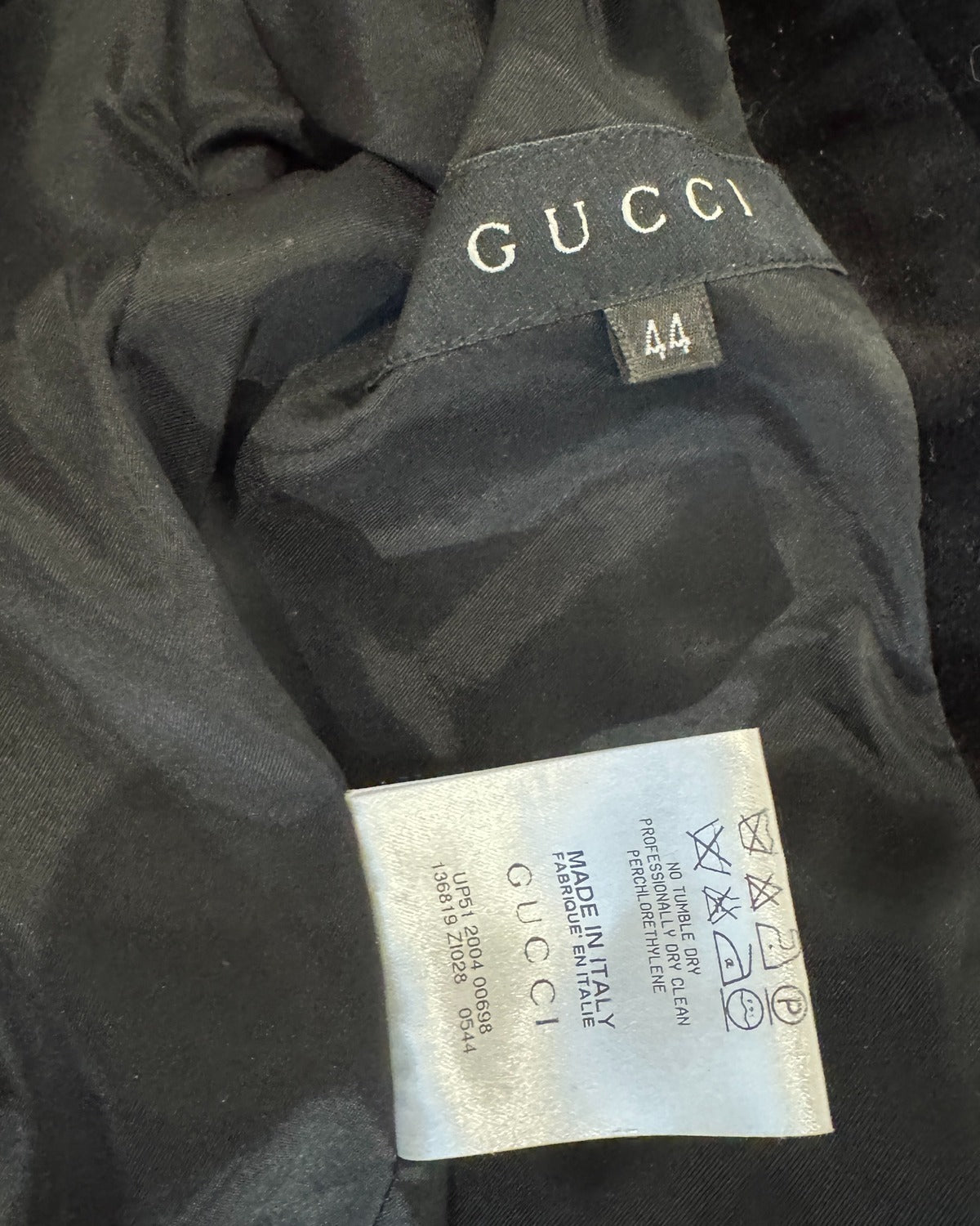 Gucci AW04 by Tom Ford Elbow Strap Black Velvet Jacket