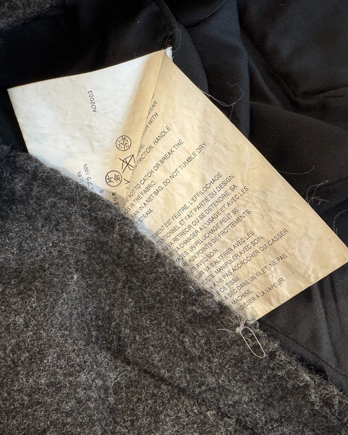 Junya Watanabe Comme Des Garcons FW03 Raw Hem Bow Detail Jacket