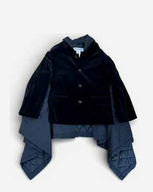 Comme Des Garcons 2000s by Rei Kawakubo Velvet Nylon Reconstructed Layered Jacket