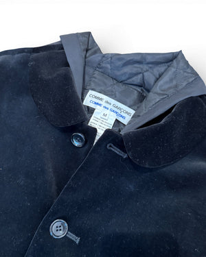 Comme Des Garcons 2000s by Rei Kawakubo Velvet Nylon Reconstructed Layered Jacket