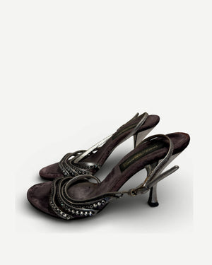 Dolce & Gabbana 2000s Velvet Crystal Heels