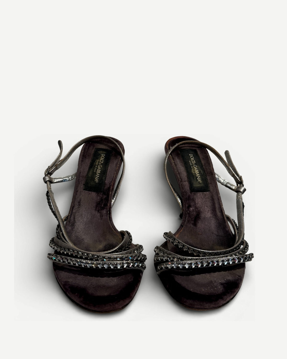 Dolce & Gabbana 2000s Velvet Crystal Heels