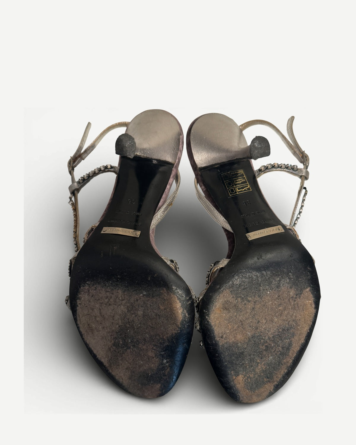 Dolce & Gabbana 2000s Velvet Crystal Heels