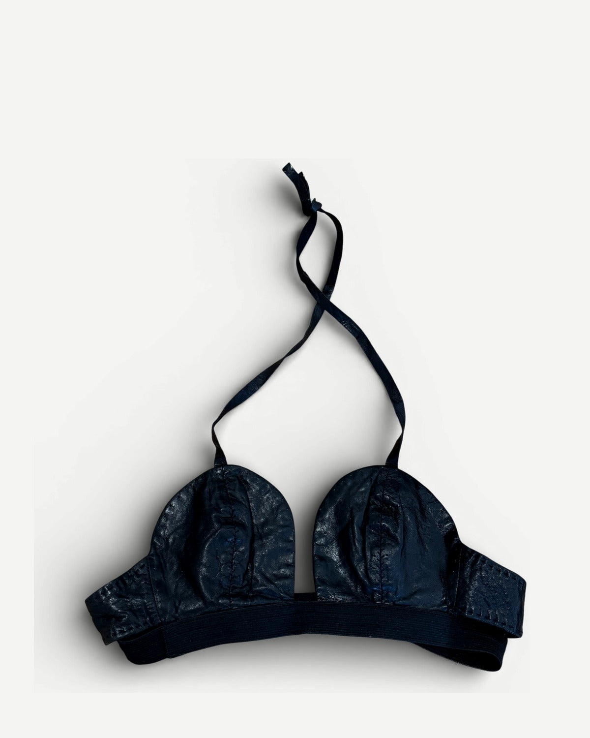 Helmut Lang 2000s Black Leather Bustier