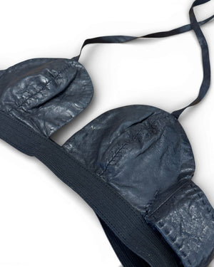 Helmut Lang 2000s Black Leather Bustier