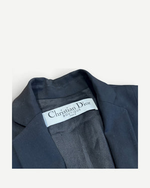 Christian Dior AW04 by John Galliano Studded Leather Strap Black Blazer