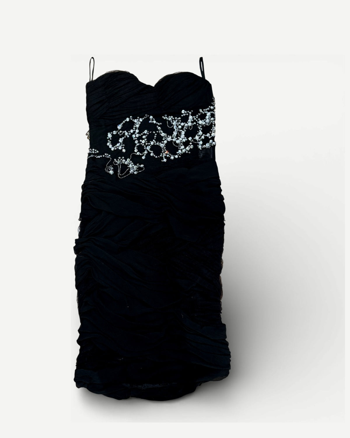 Balmain SS08 by Christophe Decarnin Embellished Black Runway Dress