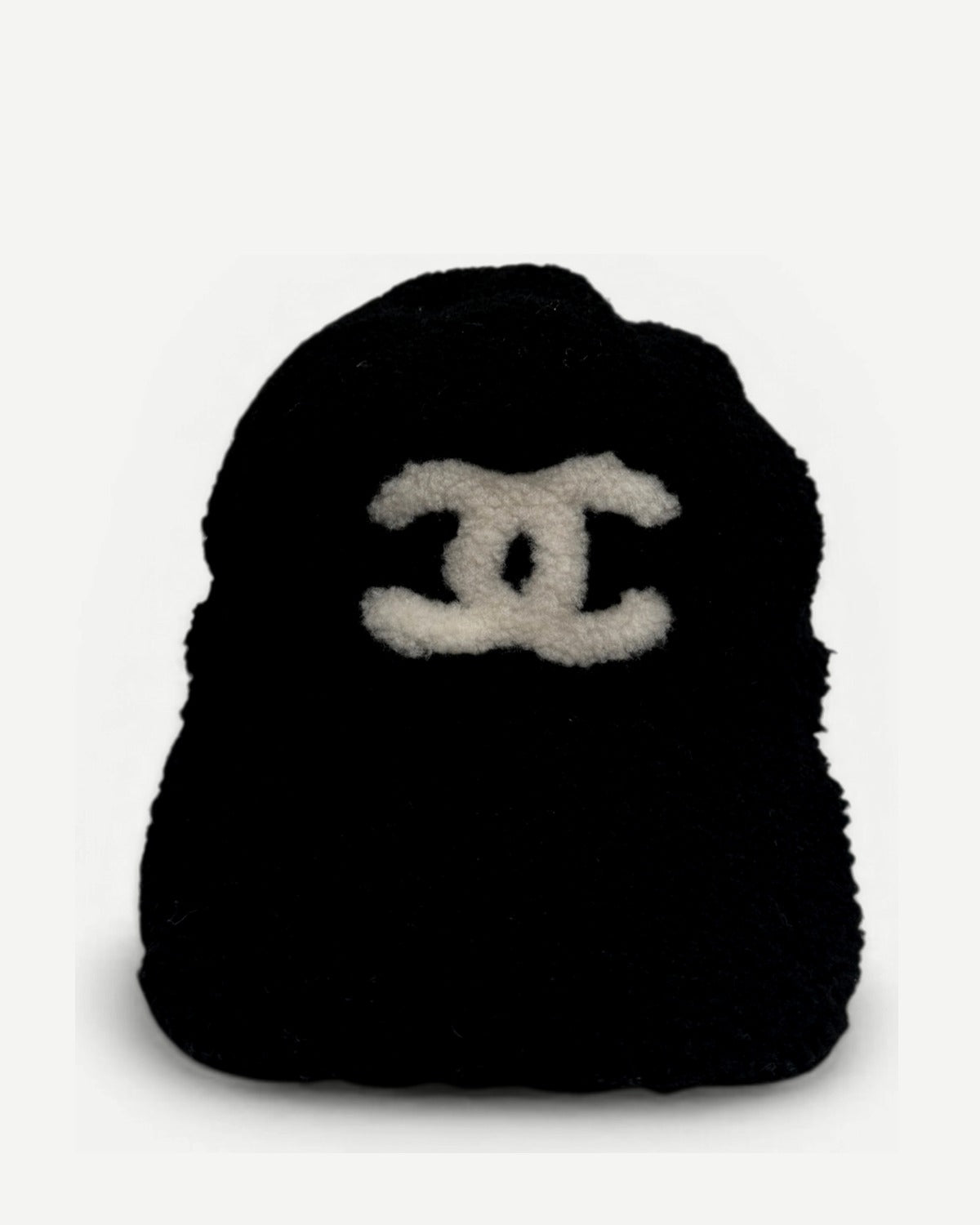 Chanel 2025 Black Shearling Cap Sample
