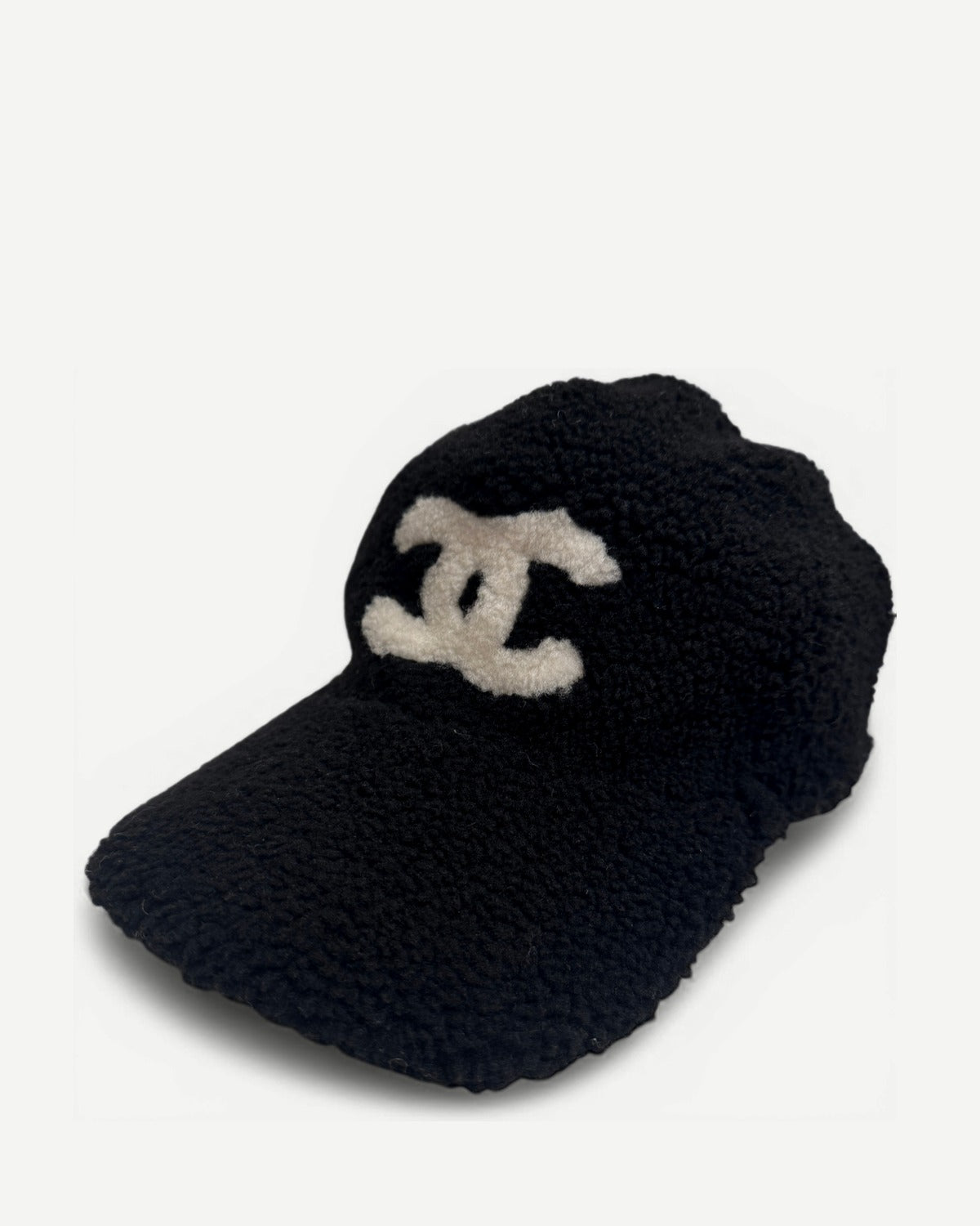 Chanel 2025 Black Shearling Cap Sample