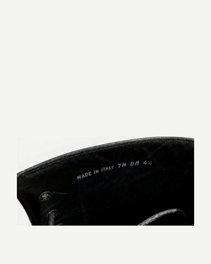 Dior Homme AW07 Navigate Black Patent Leather Combat Boots