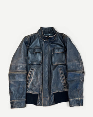 Dolce & Gabbana AW03 Distressed Multi Zip Horse Leather Jacket