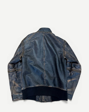 Dolce & Gabbana AW03 Distressed Multi Zip Horse Leather Jacket