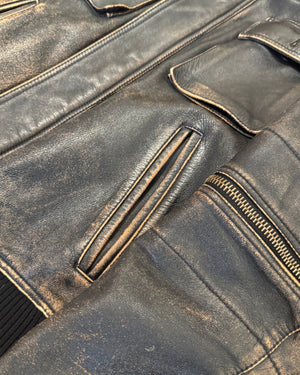 Dolce & Gabbana AW03 Distressed Multi Zip Horse Leather Jacket
