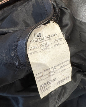 Dolce & Gabbana AW03 Distressed Multi Zip Horse Leather Jacket