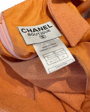 Chanel SS98 by Karl Lagerfeld Peach Orange Halter Dress