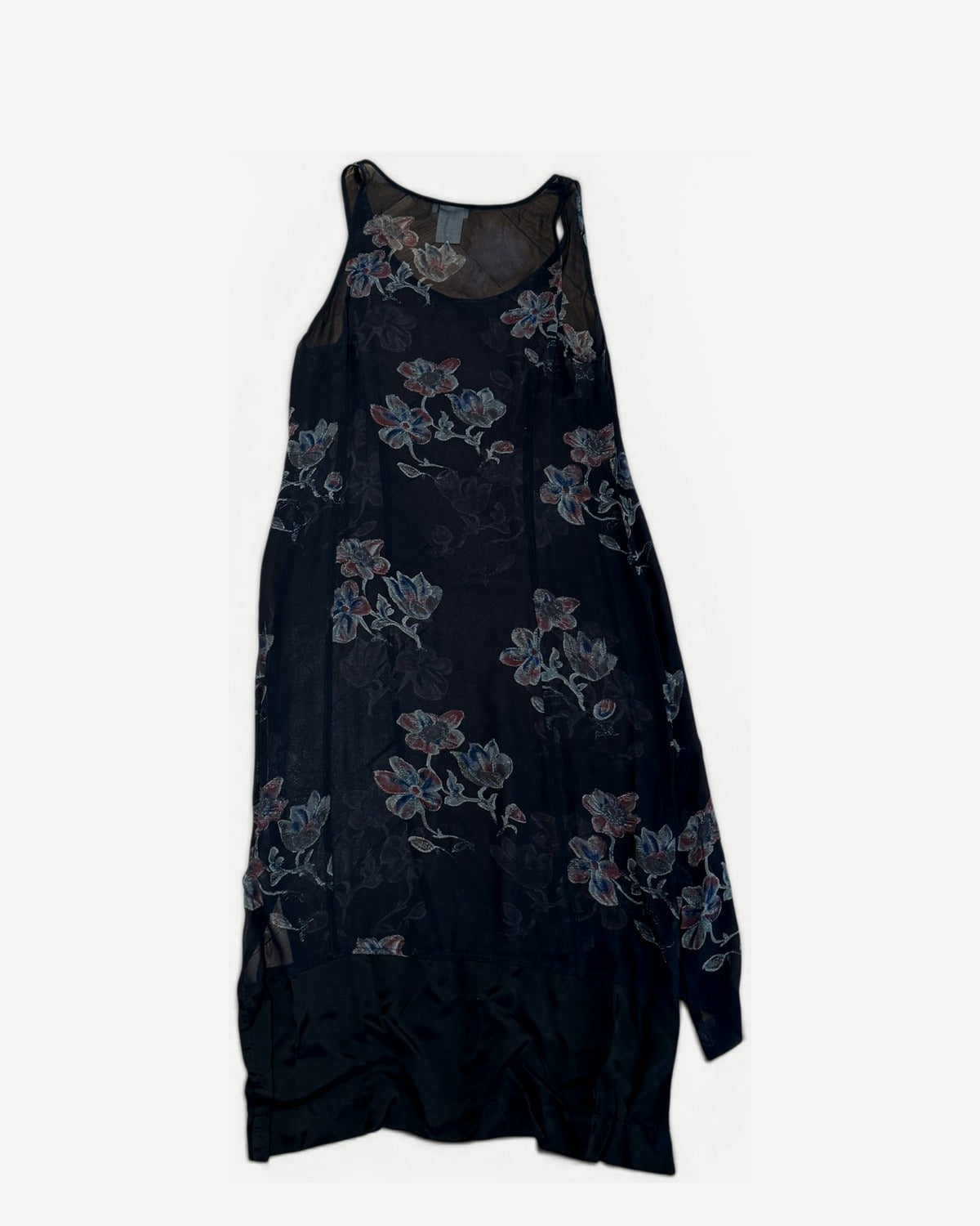 Dries Van Noten 90s Sheer Floral Silk Dress