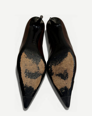 Christian Dior by John Galliano 2002 Metal Logo Chocolate Heels