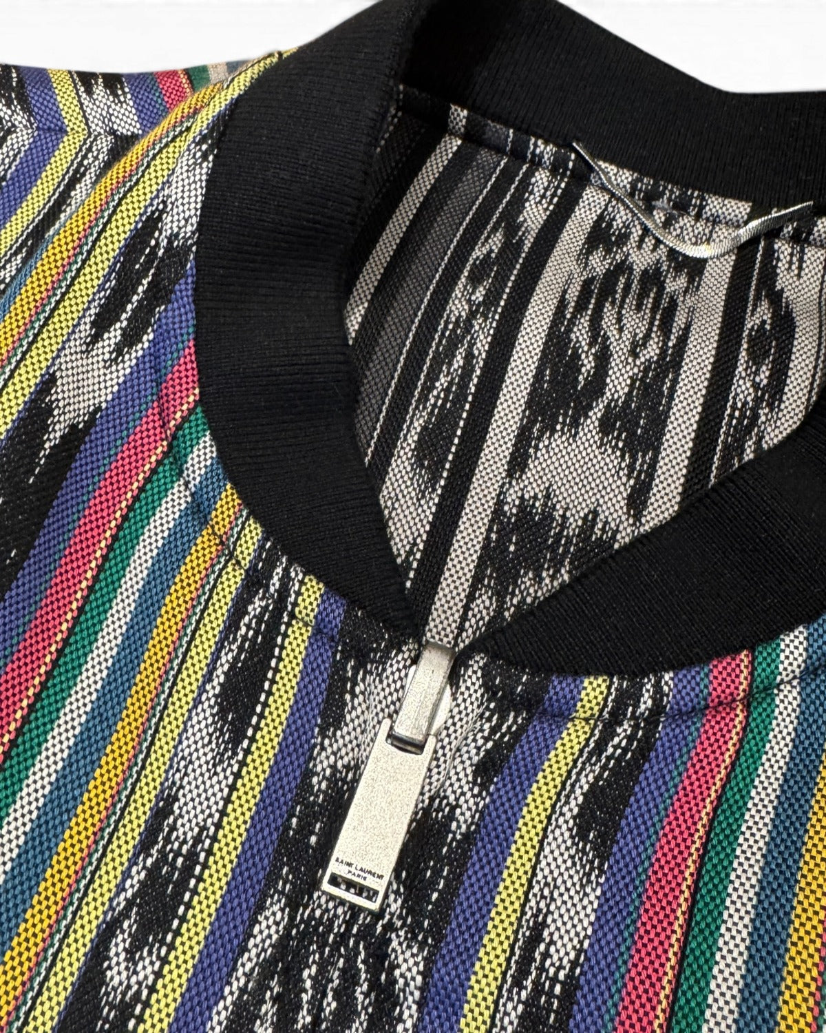 Saint Laurent SS18 Reversible Ikat Teddy Jacket