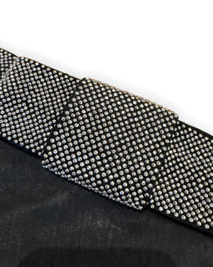 Balmain by Christophe Decarnin Paneled Leather Studded Bow Skirt