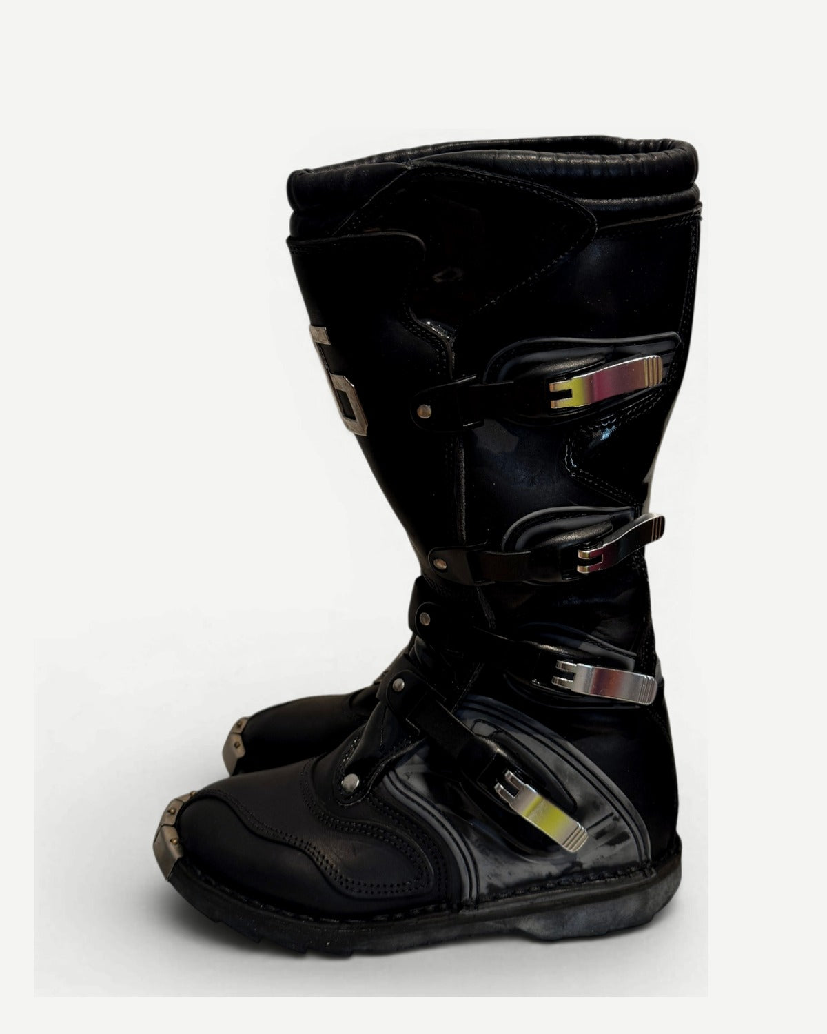 Dolce & Gabbana FW03 Metal Applique Buckled Moto Biker Boots