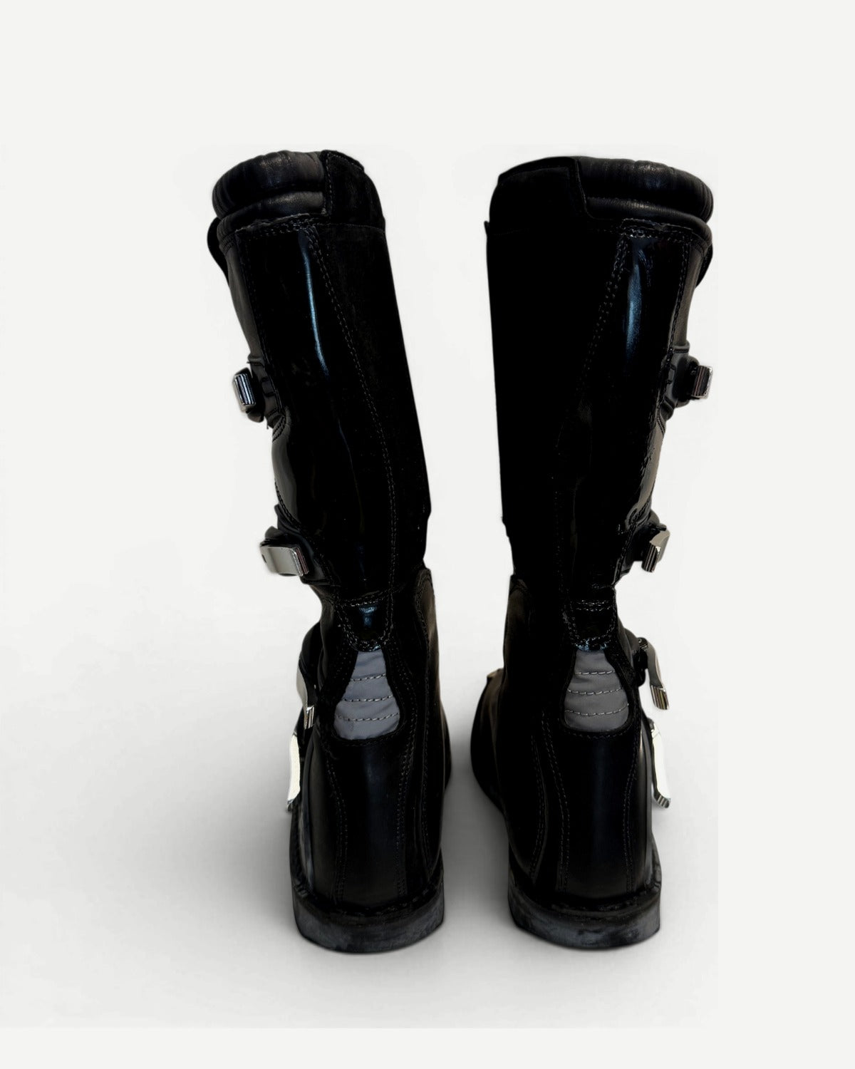 Dolce & Gabbana FW03 Metal Applique Buckled Moto Biker Boots