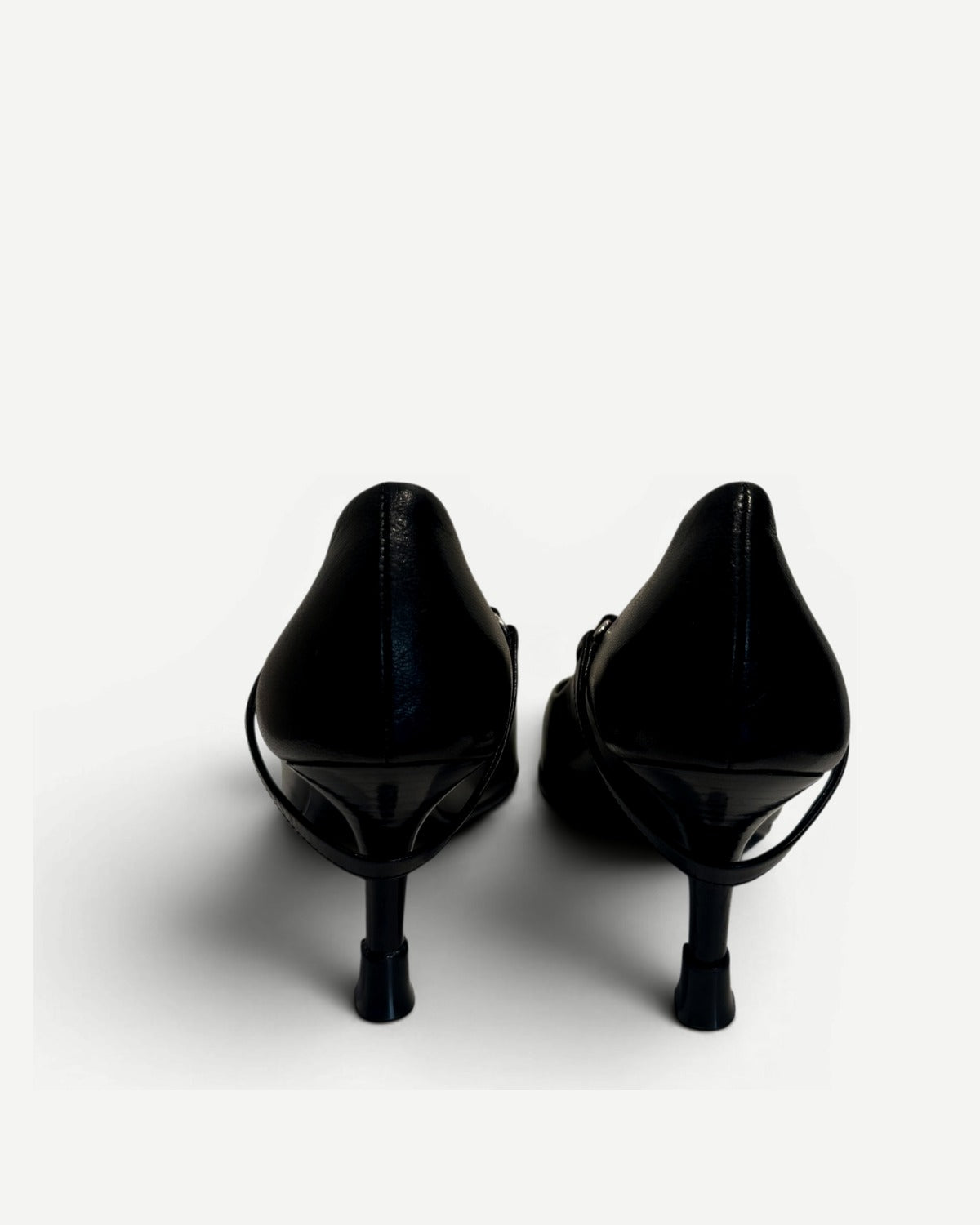 Helmut Lang 90s Black Leather Strapped Heels