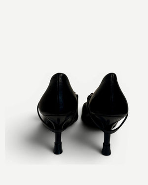 Helmut Lang 90s Black Leather Strapped Heels