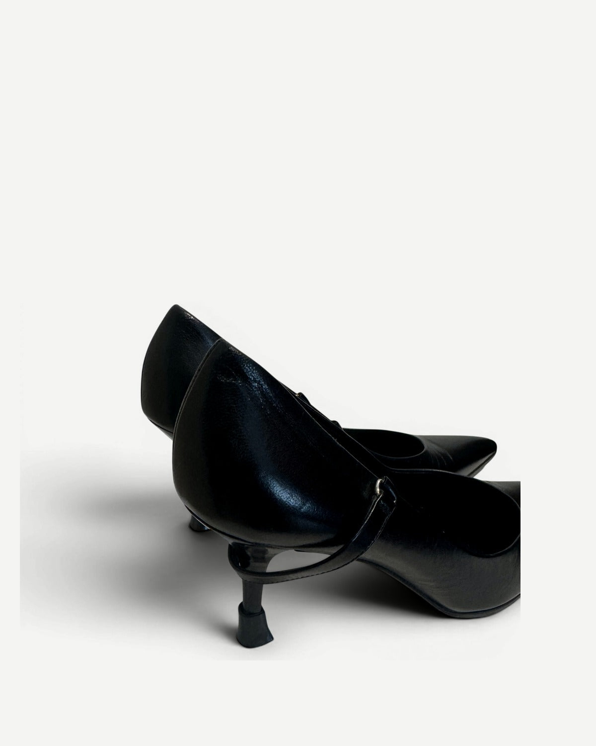 Helmut Lang 90s Black Leather Strapped Heels