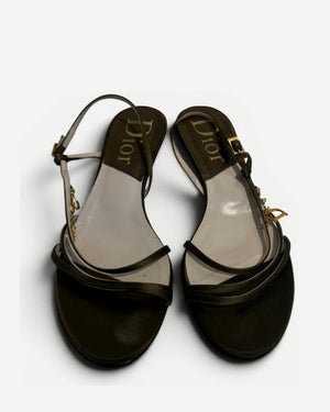 Christian Dior by John Galliano Logo Charm Kitten Heels