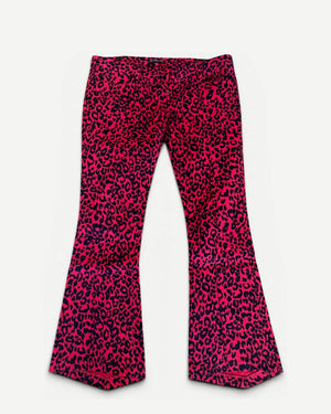 Balmain by Christophe Decarnin Leopard Print Flared Denim