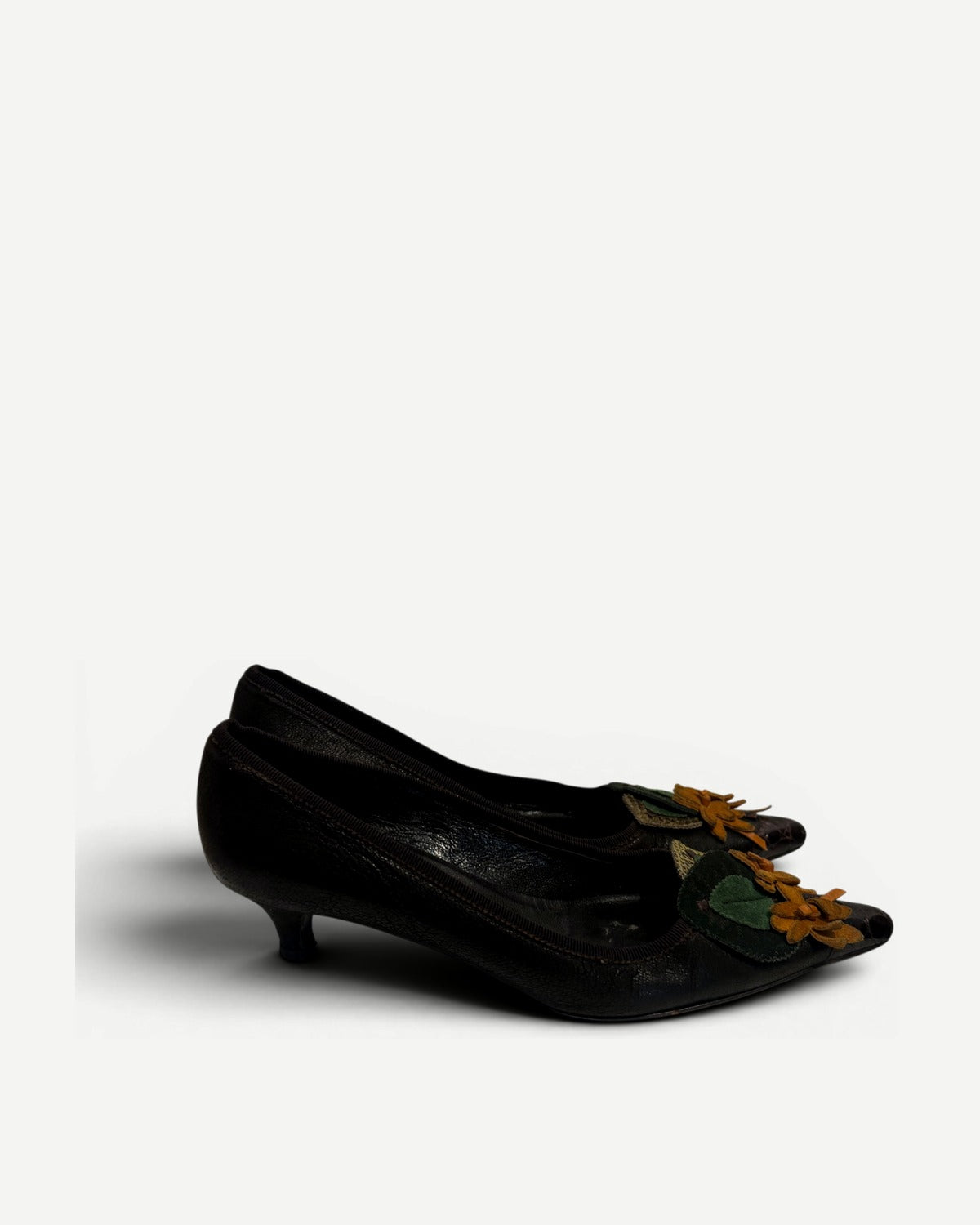Prada 90s Floral Applique Heels