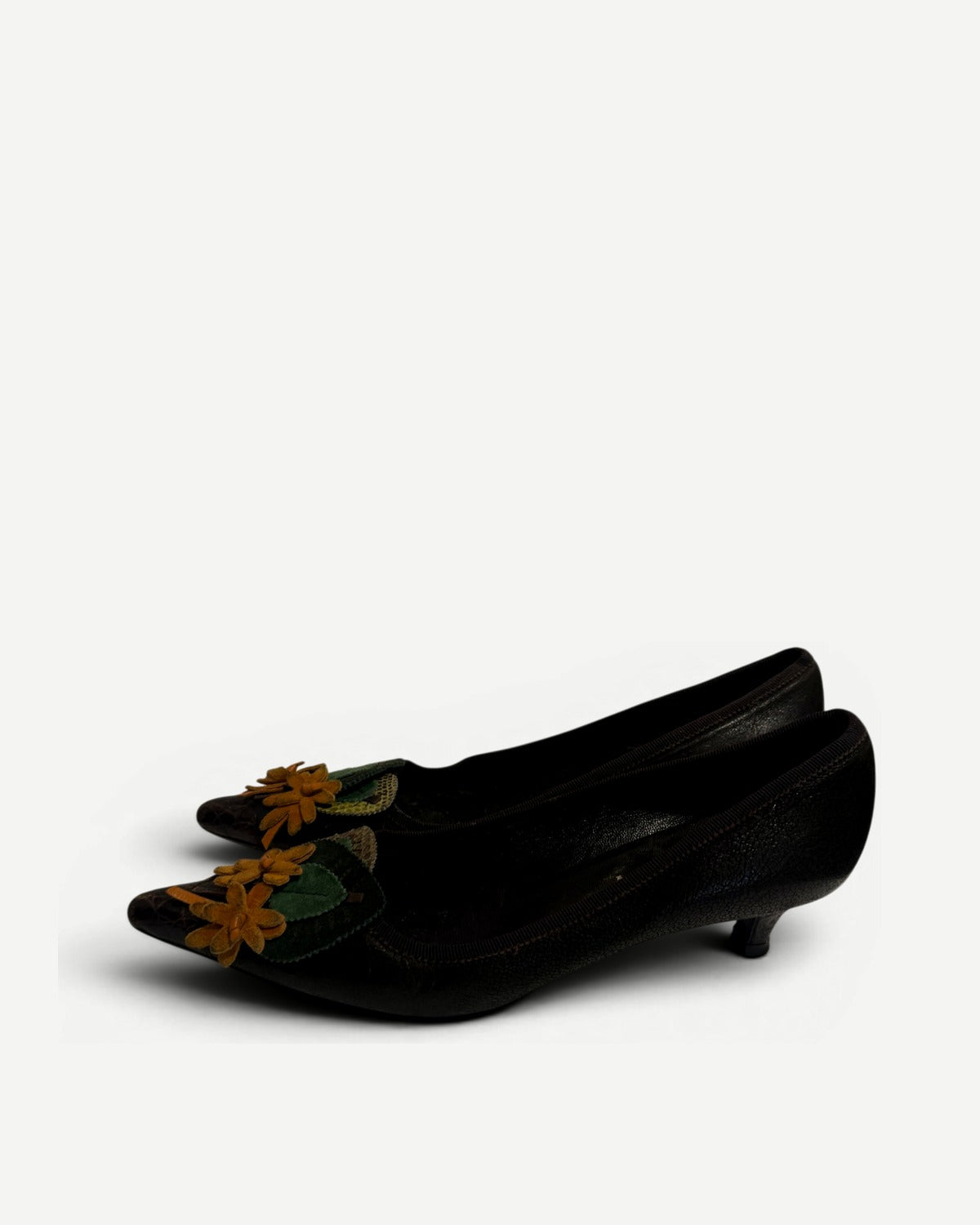 Prada 90s Floral Applique Heels
