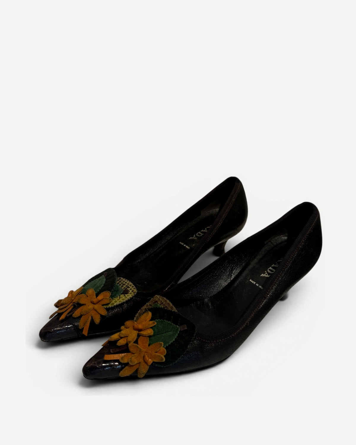 Prada 90s Floral Applique Heels